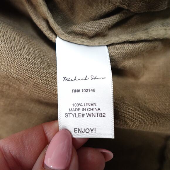 Michael Stars Blazer Womens Extra Small Lottie Linen Jacket One Button Green - Picture 4 of 10